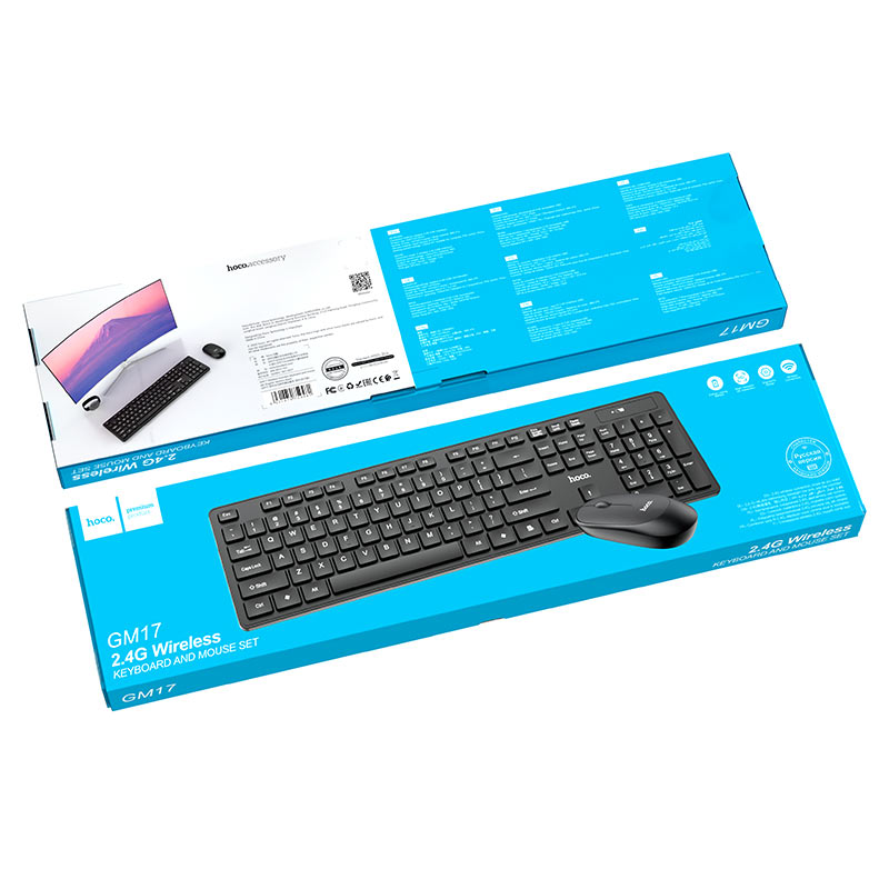 Hoco GM17 Keyboard + mouse set wireless EN / RU