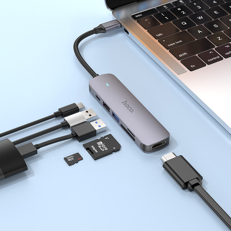 Type C HUB to 4K HDMI, USB2.0, USB3.0, Card Reader & Type C Multifunction Drive, support Charging Super Fast Data Transfer Device For Macbook & other Laptops