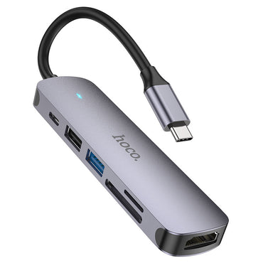 Type C HUB to Multifunction Drive Dongle, 4K HDMI, USB2.0, USB3.0, Card Reader & Type C , Support Charging Super Fast Data Transfer Device For Macbook & other Laptops