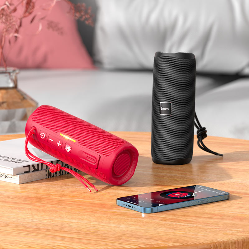 HOCO HC16 Vocal Wireless Bluetooth Speaker – 10W Loudspeaker with BT 5.3, Multi-Color Light, 1200mAh Battery, FM, TF, USB, AUX, Hands-Free Calling
