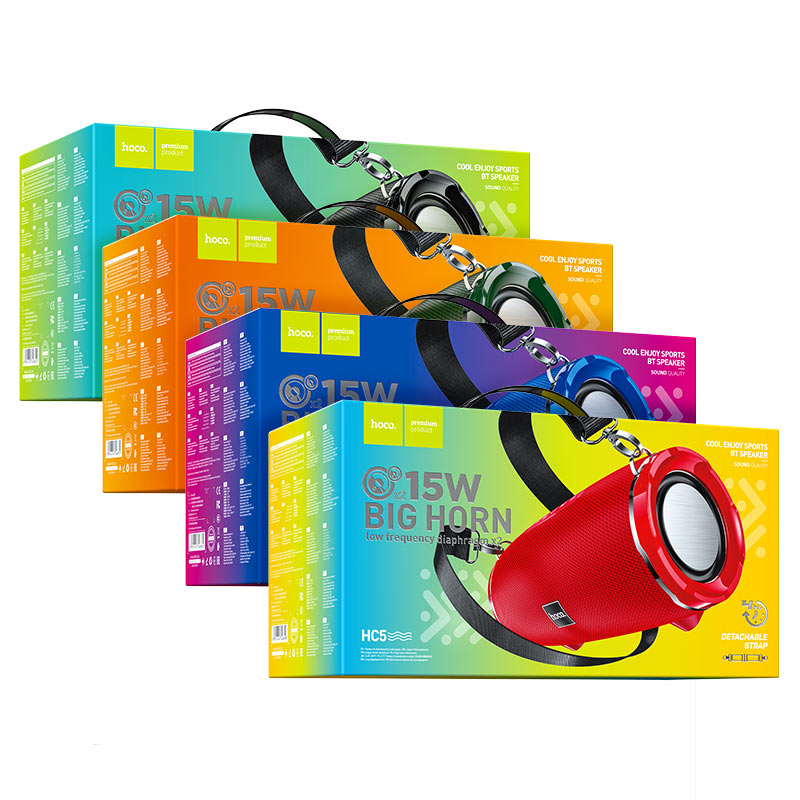 HOCO HC5 Cool Enjoy Wireless Speaker with Bluetooth v5.0, 3600mAh Battery, and Multiple Playback Modes