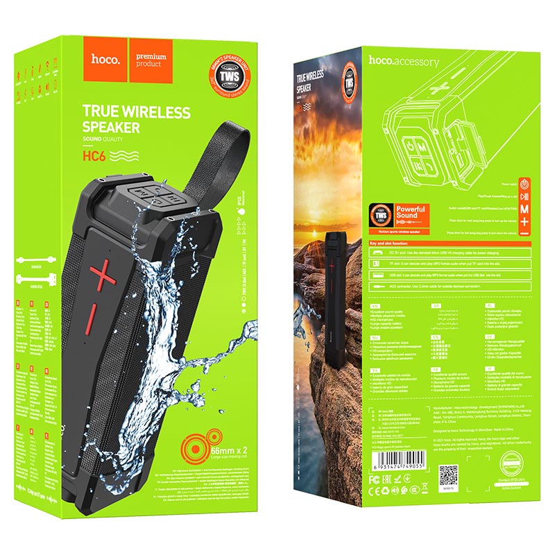 Hoco Hc6 Magic Wireless Sports Bluetooth Speaker 20W Portable Speaker With Bt 5 0 Tws Fm Tf Usb Aux 4000Mah Battery“ Premium Quality, Stylish & Durable Protective Case
