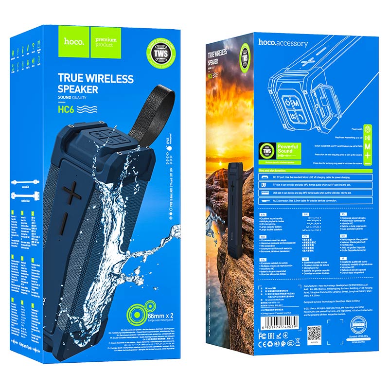 Hoco Hc6 Magic Wireless Sports Bluetooth Speaker 20W Portable Speaker With Bt 5 0 Tws Fm Tf Usb Aux 4000Mah Battery“ Premium Quality, Stylish & Durable Protective Case