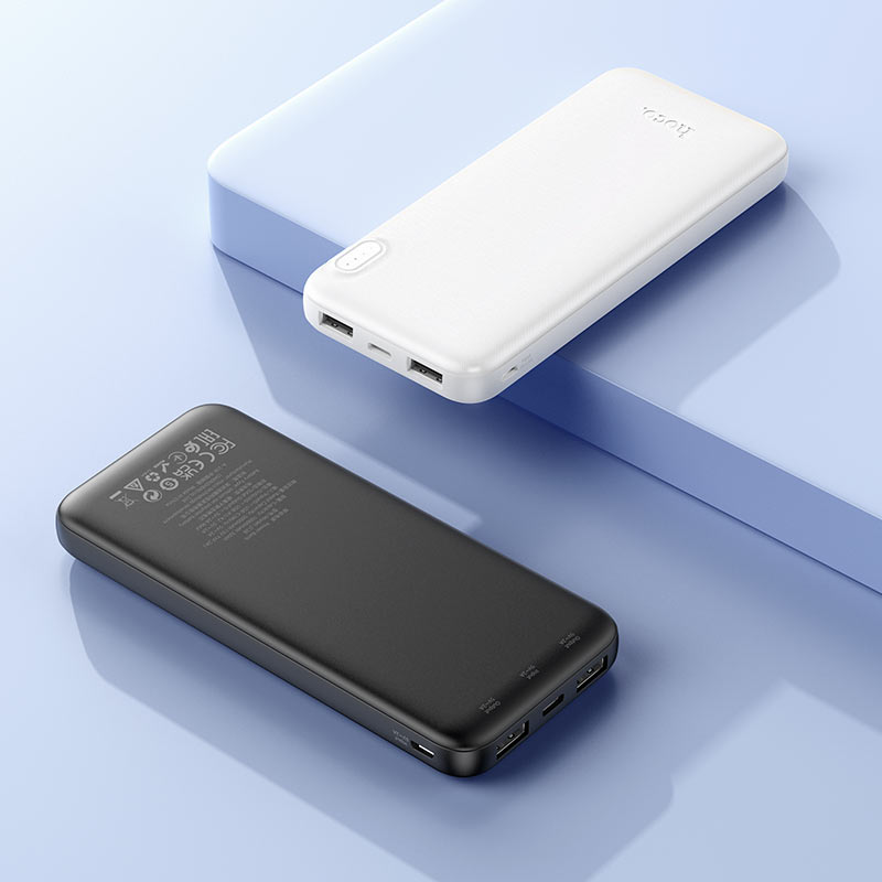 HOCO J128 Powerful 10000mAh Power Bank – Dual USB-A Outputs, Type-C & Micro-USB Inputs, Ultra-Slim Design