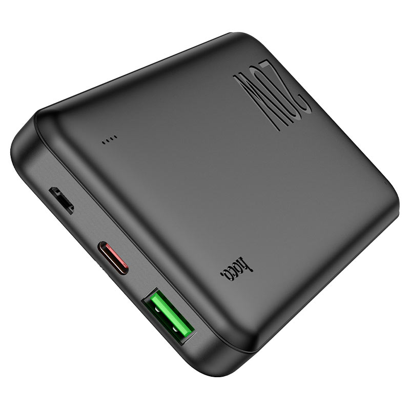 HOCO J87 Tacker 10000mAh Power Bank – PD20W + QC3.0 Fast Charging, USB-A & Type-C Outputs, LED Indicator