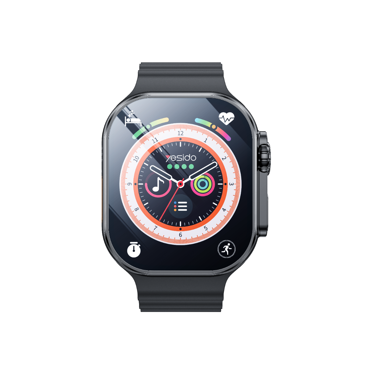 YESIDO IO24 Smart Watch – 2.01" Full Touch Display, Bluetooth 5.0, Wireless Charging, Compatible with Android & iOS