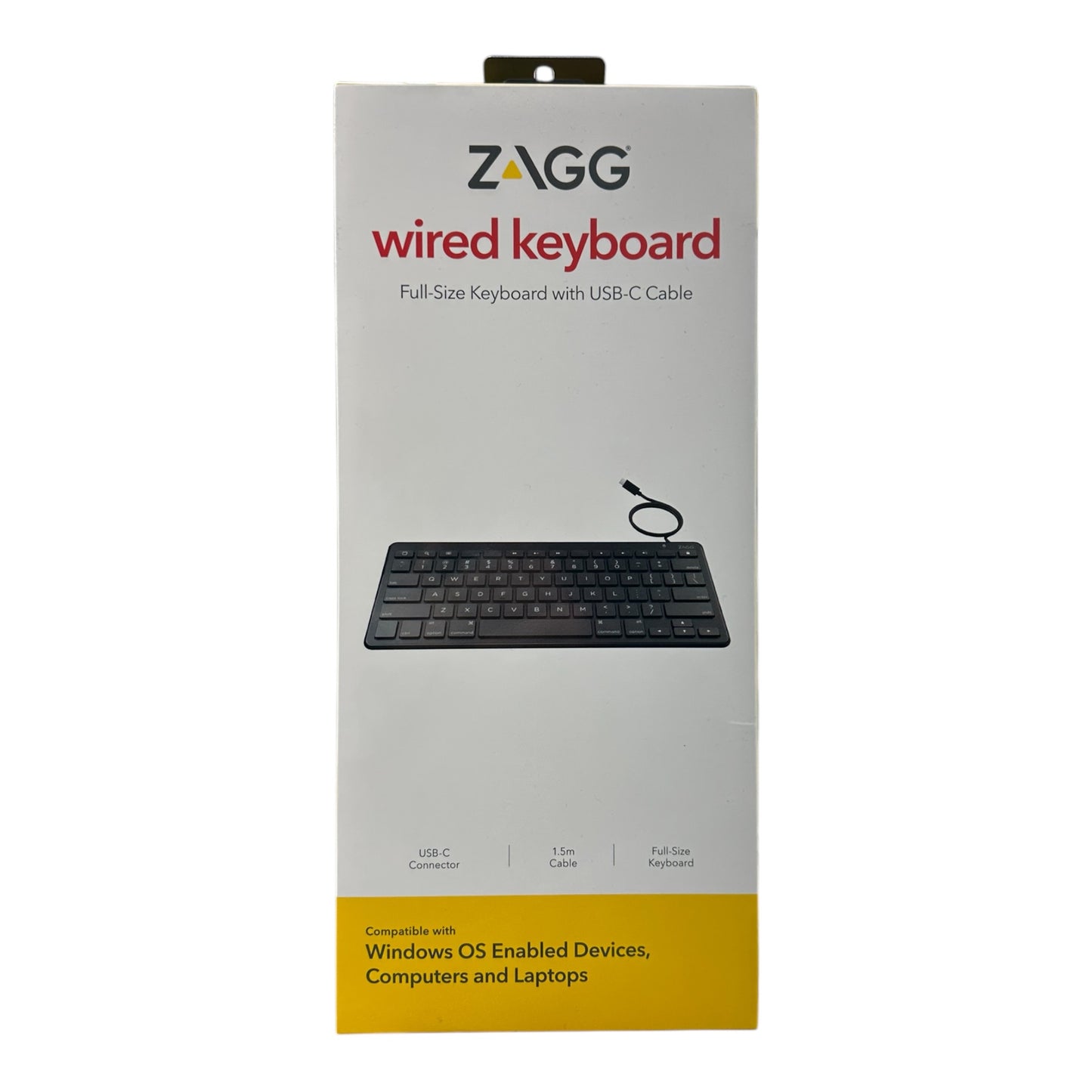 ZAGG Tablet Keyboard 1.5m USB-C Cable Connectivity Tablet Smartphone Pc Laptop Universal - QWERTZ