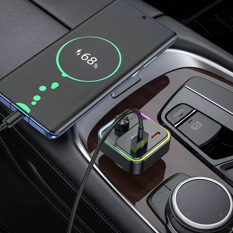 HOCO E81 1C1A FANTASY PD30W QC3.0 CAR MP3 FM TRANSMITTER WITH FAST CHARGING – BLACK