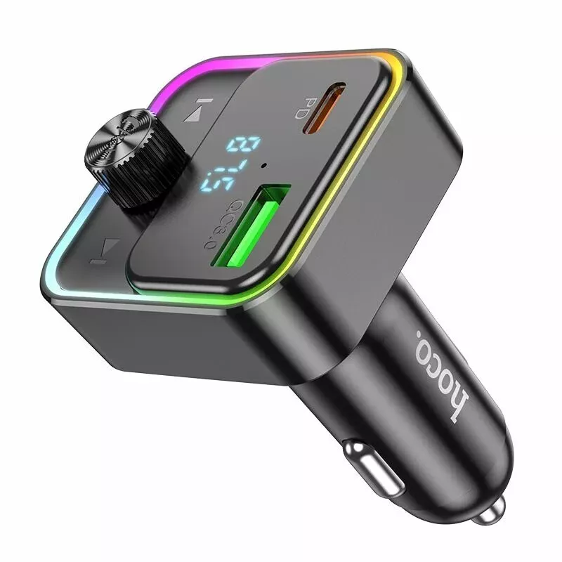 HOCO E81 1C1A FANTASY PD30W QC3.0 CAR MP3 FM TRANSMITTER WITH FAST CHARGING – BLACK