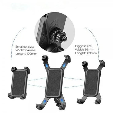 XQISIT Universal Bike Phone Holder for 5–7 Inch Devices – Black