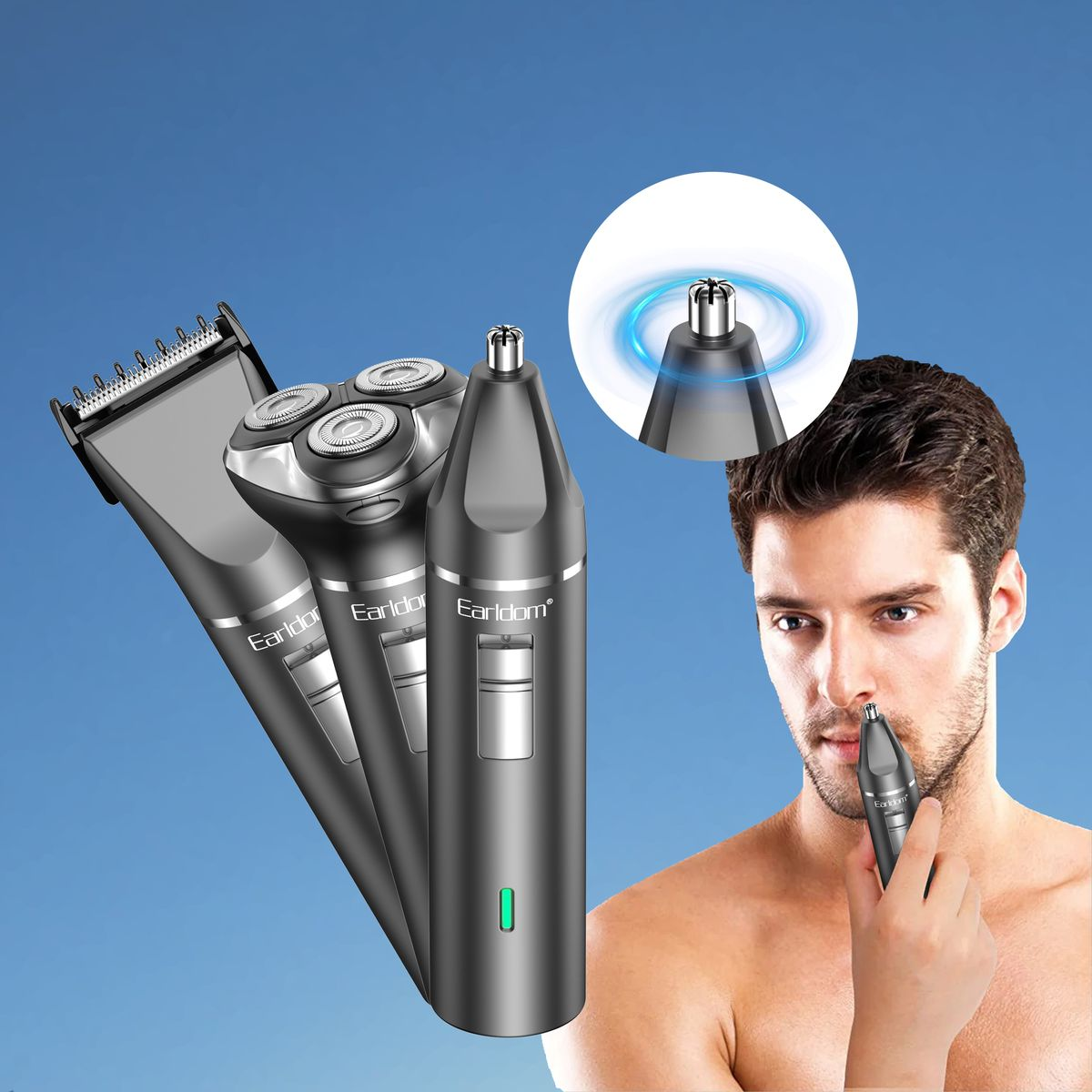 Rechargeable 3in1 grooming kit electric shaver for men beard hair trimmer Nose Razor Beard Shaving Machine clipper epila
