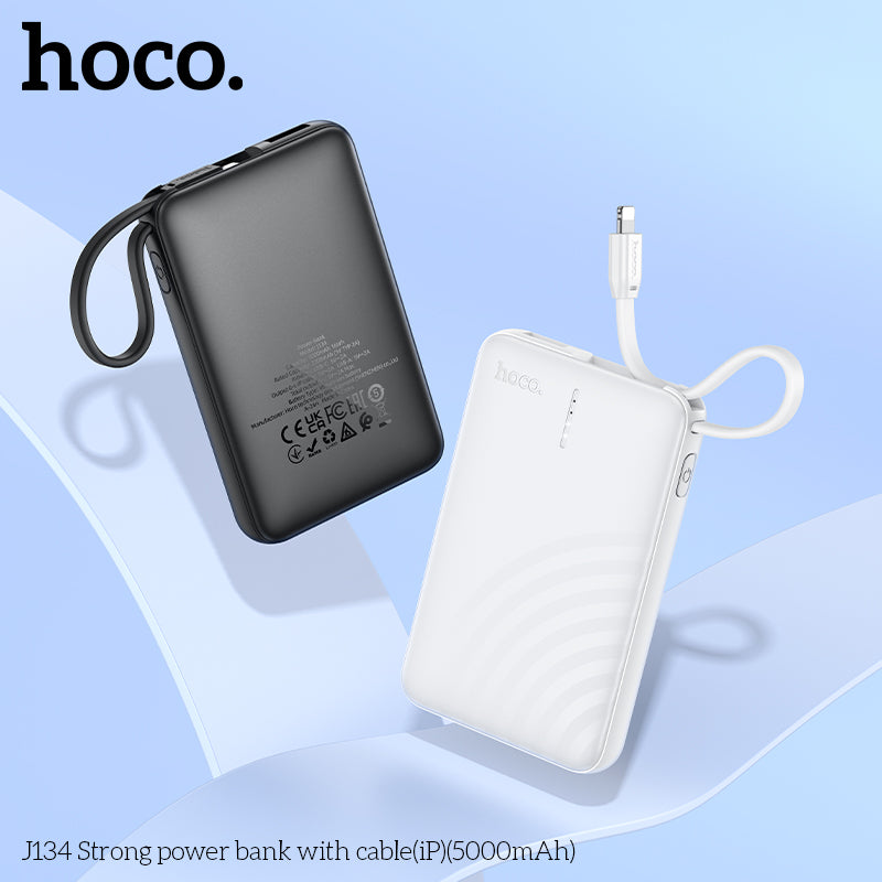 Hoco J134 Backup Charger With Built In Lightning Cable 5000Mah Portable Power Bank For Iphone Fast Charging Led Indicator Compact Lightweight“ Premium Quality, Stylish & Durable Protective Case