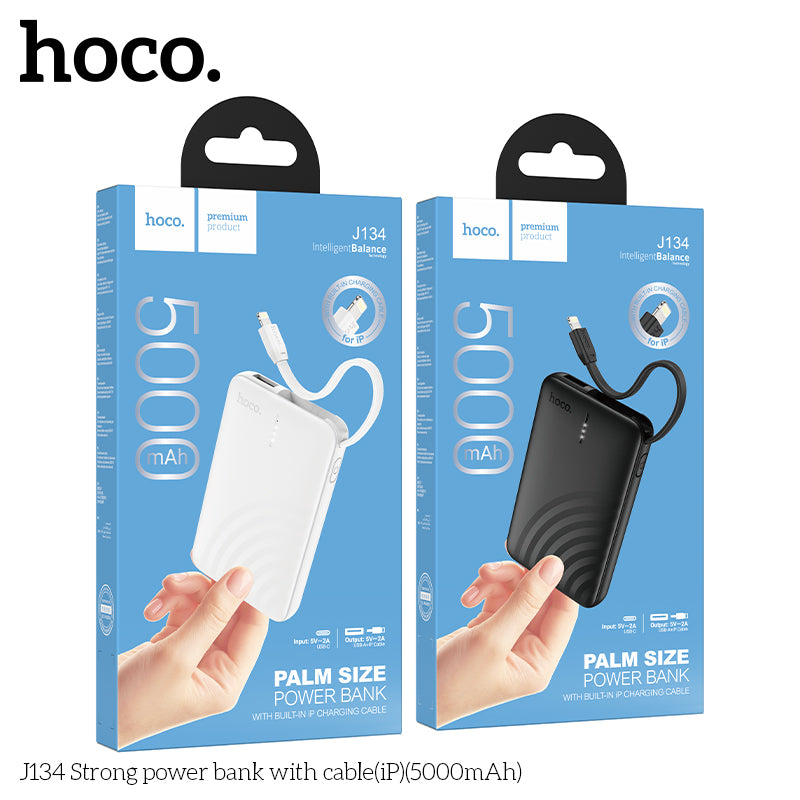 Hoco J134 Backup Charger With Built In Lightning Cable 5000Mah Portable Power Bank For Iphone Fast Charging Led Indicator Compact Lightweight“ Premium Quality, Stylish & Durable Protective Case