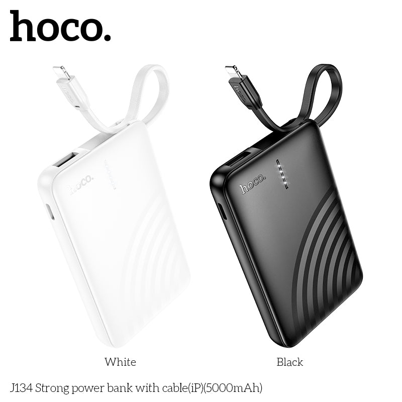 Hoco J134 Backup Charger With Built In Lightning Cable 5000Mah Portable Power Bank For Iphone Fast Charging Led Indicator Compact Lightweight“ Premium Quality, Stylish & Durable Protective Case