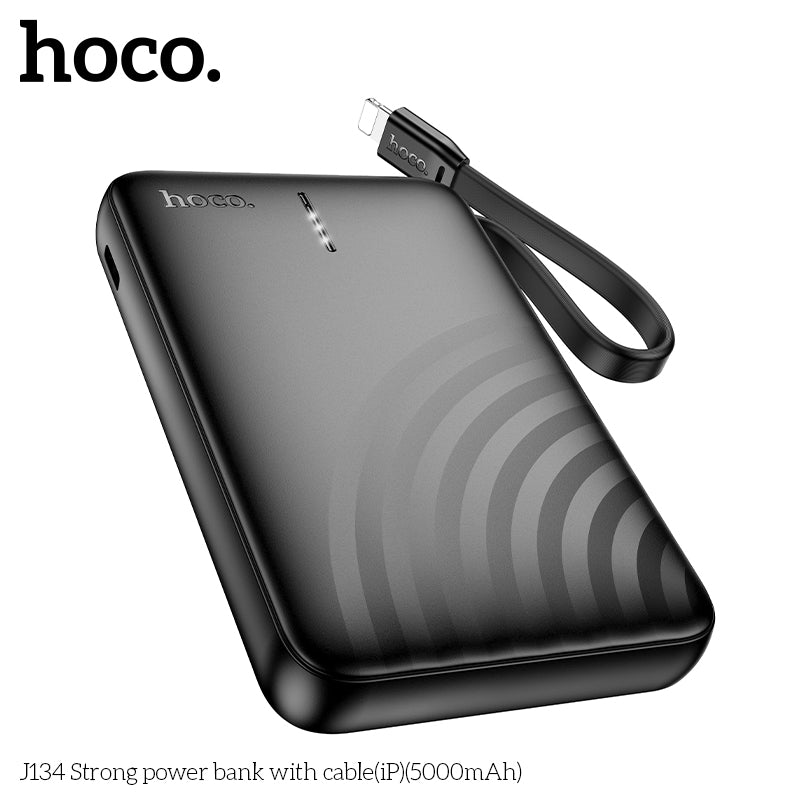 Hoco J134 Backup Charger With Built In Lightning Cable 5000Mah Portable Power Bank For Iphone Fast Charging Led Indicator Compact Lightweight“ Premium Quality, Stylish & Durable Protective Case