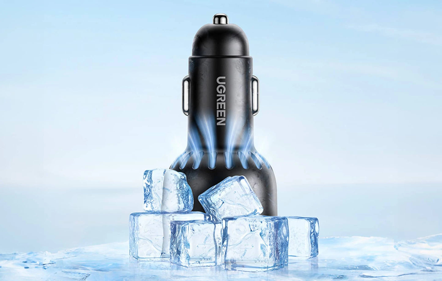 UGREEN 130W 3-PORT FAST CAR CHARGER FOR LAPTOP, TABLETS & PHONES