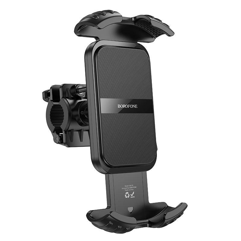 Borofone BH105 Crown Bicycle & Motorcycle Phone Holder – Universal Mount for 4.7"-7.0" Smartphones, Secure Grip, Adjustable, Black