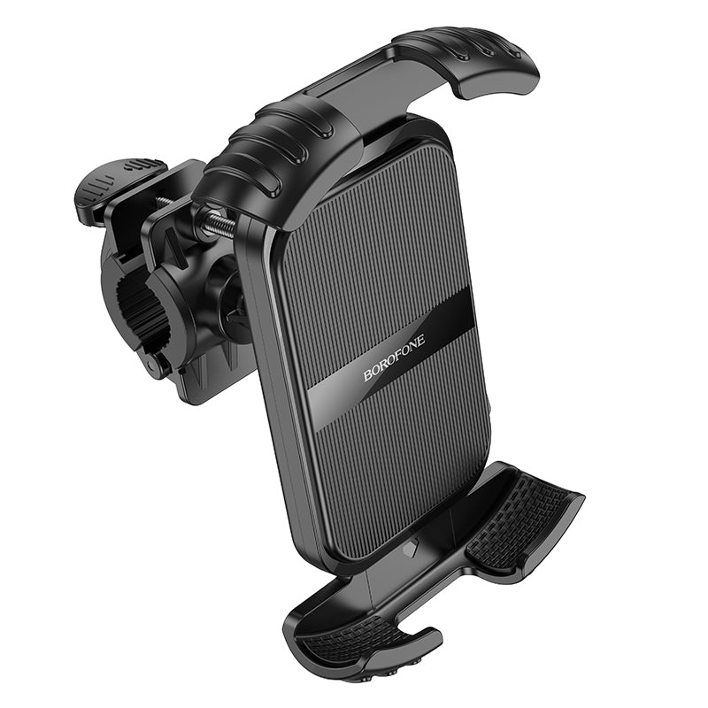 Borofone BH105 Crown Bicycle & Motorcycle Phone Holder – Universal Mount for 4.7"-7.0" Smartphones, Secure Grip, Adjustable, Black
