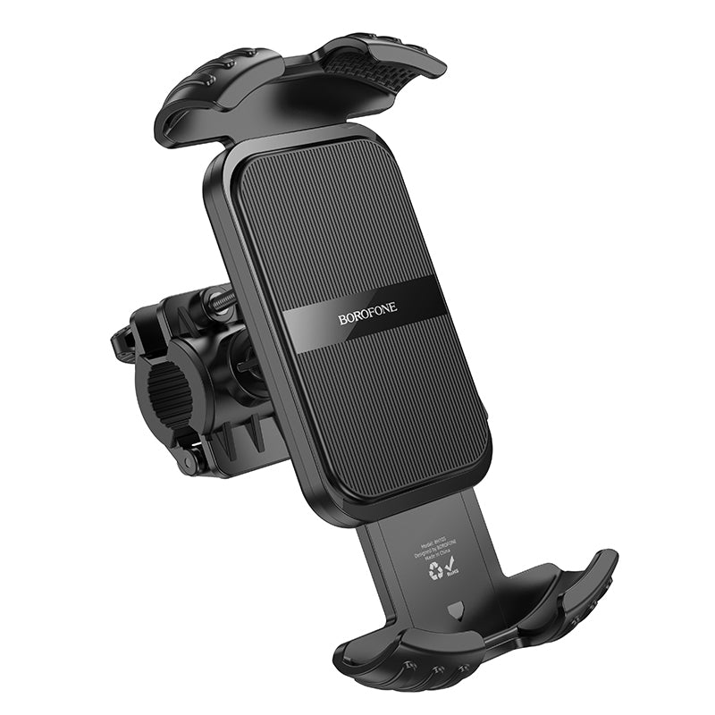 Borofone BH105 Crown Bicycle & Motorcycle Phone Holder – Universal Mount for 4.7"-7.0" Smartphones, Secure Grip, Adjustable, Black