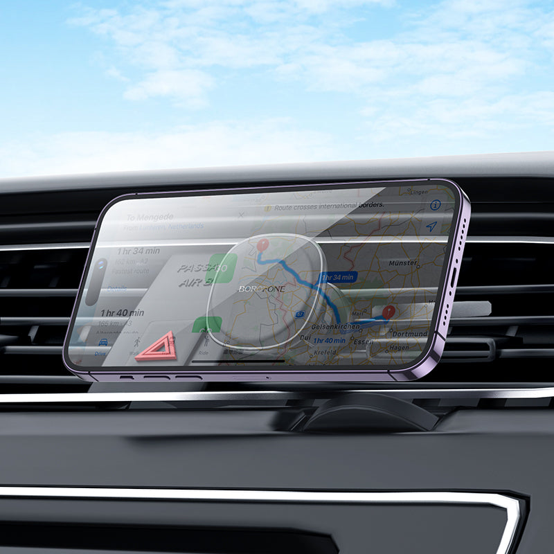 Borofone BH102 Cloud Magnetic Car Air Vent Phone Holder – Universal Mount for 4.5"-7" Smartphones, Secure Grip, 360° Rotation, Black