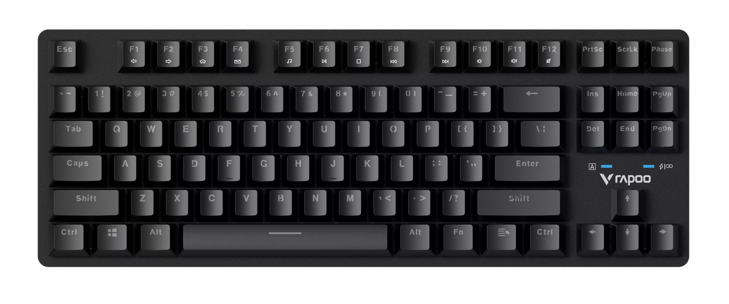 Rapoo V500PRO 2.4 TKL Wireless & Wired Mechanical Gaming Keyboard – 87-Key Compact, 120h Battery, Brown Switches