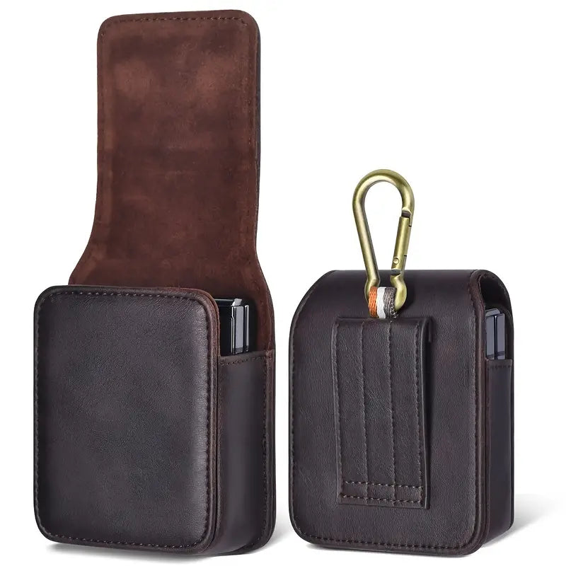 Puloka Leather Samsung Z Flip Series Phone Hanging Pouch Case , 360° Protection