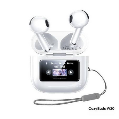 ENC Wireless Bluetooth V5.4 Earphone LCD Full Color Display Music Call In Ear Earbuds