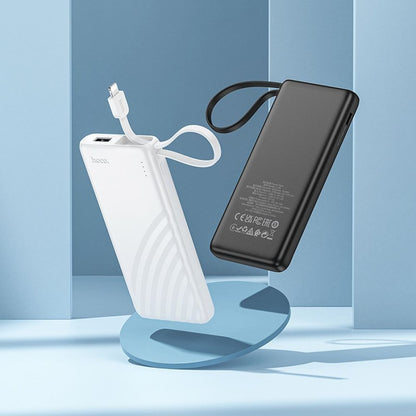 HOCO J129 5000mAh Power Bank – Built-in Lightning Cable, USB-A & USB-C Input, LED Indicator