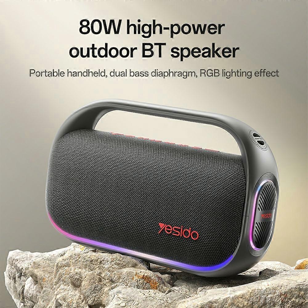 Yesido YSW31 Portable Bluetooth Speaker 80W RGB Black Futuristic Design
