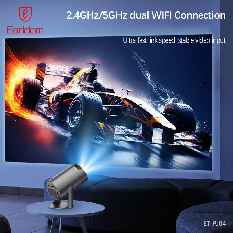 Portable HD LED Projector with 4K?Support and Wireless Connectivity