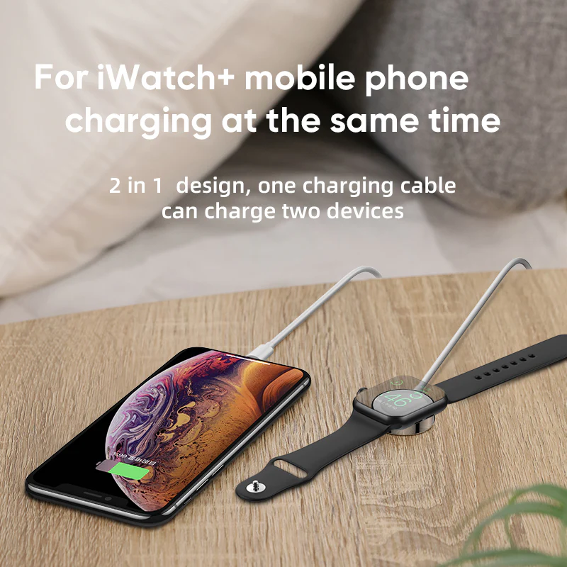 2 In 1 Magnetic Wireless Charger For Ip Watch Lightning Cable 1 5M“ Premium Quality, Stylish & Durable Protective Case