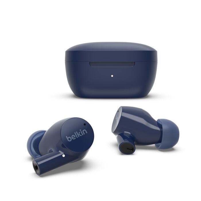 Belkin Wireless Earbuds, SoundForm Rise True Wireless Bluetooth 5.2 Earphones with Wireless Charging, IPX5 Sweat and Water Resistant, Earbuds With Deep Bass for iPhone, Galaxy, Pixel and More - Blue