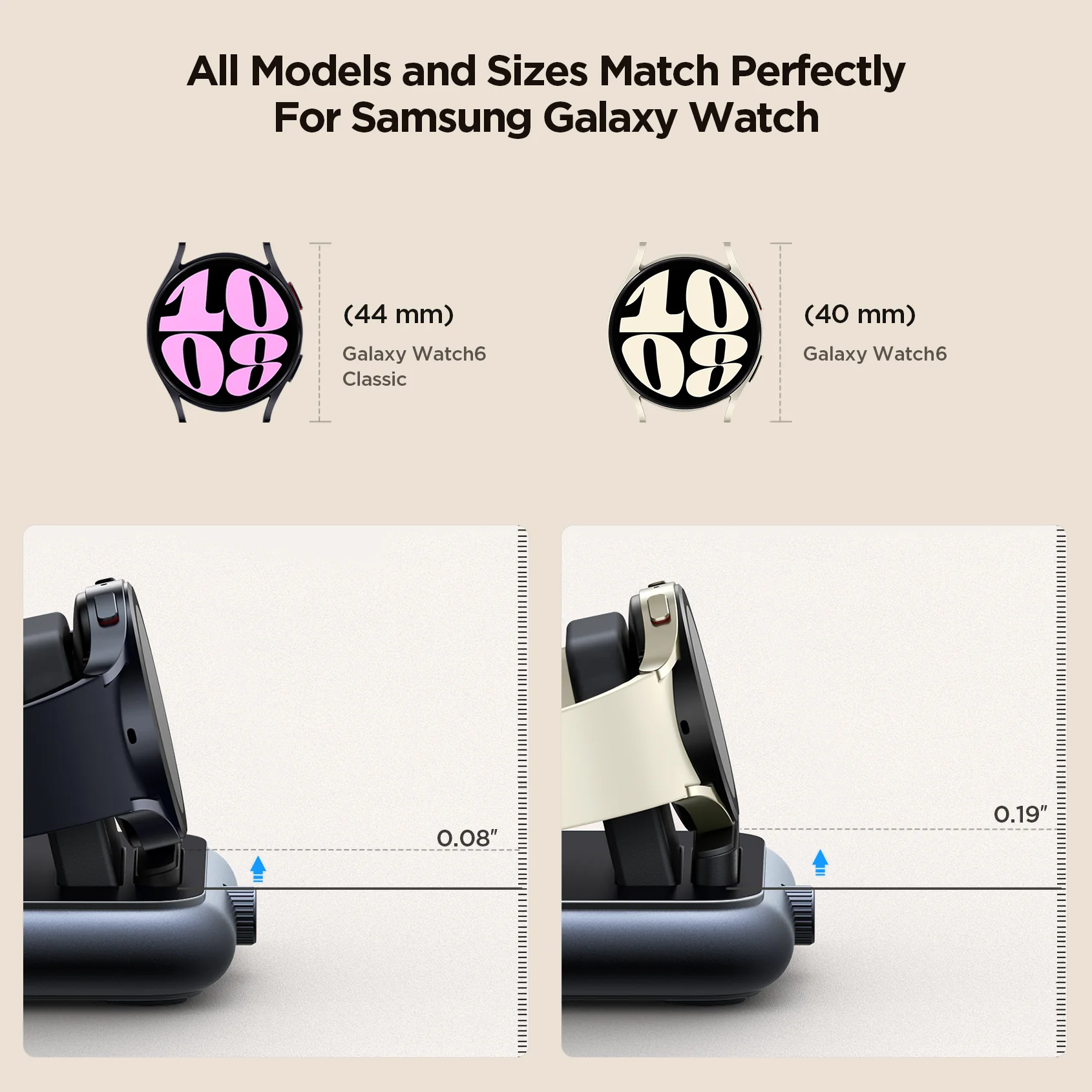 Wireless Charger Dock For Samsung Galaxy Watch With Type C Cable Black“ Premium Quality, Stylish & Durable Protective Case