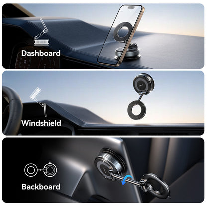 Car Phone Holder Magnetic For MagSafe Strong Suction Grip 360 Rotating Mount On Dashboard/WindScreen/windshield Size Adjustment
