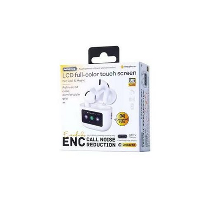 ENC Wireless Bluetooth V5.4 Earphone LCD Full Color Display Music Call In Ear Earbuds