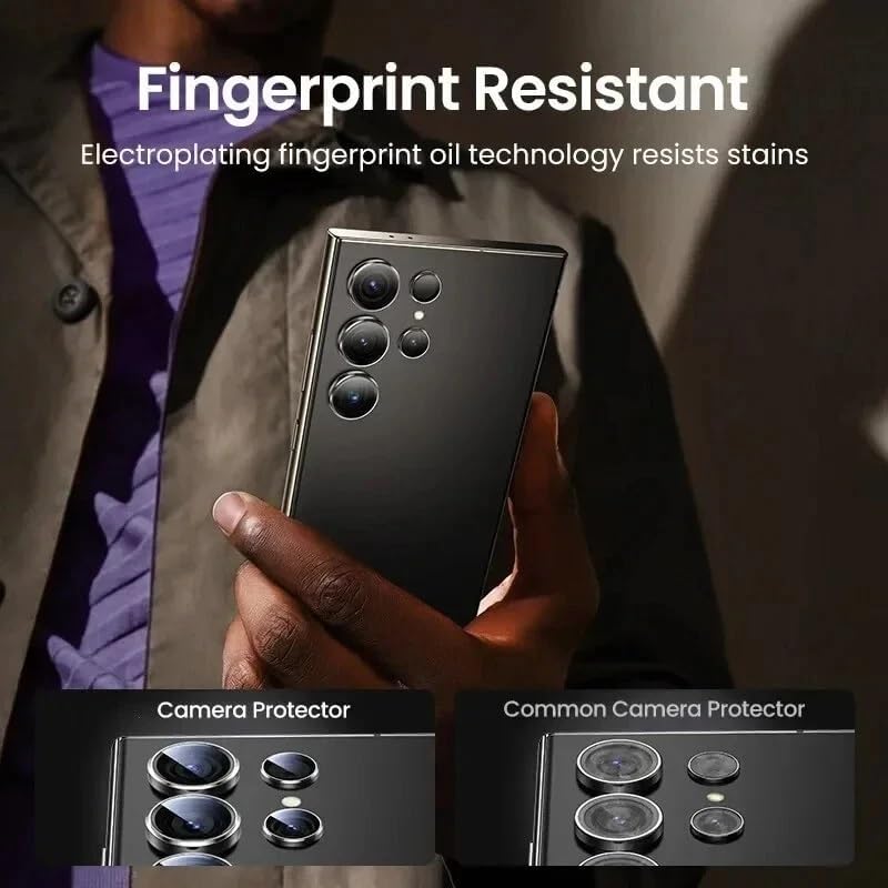 Camera Lens Protector For Samsung S26, S25 & s24 Ultra, Black, Clear Lens Glass