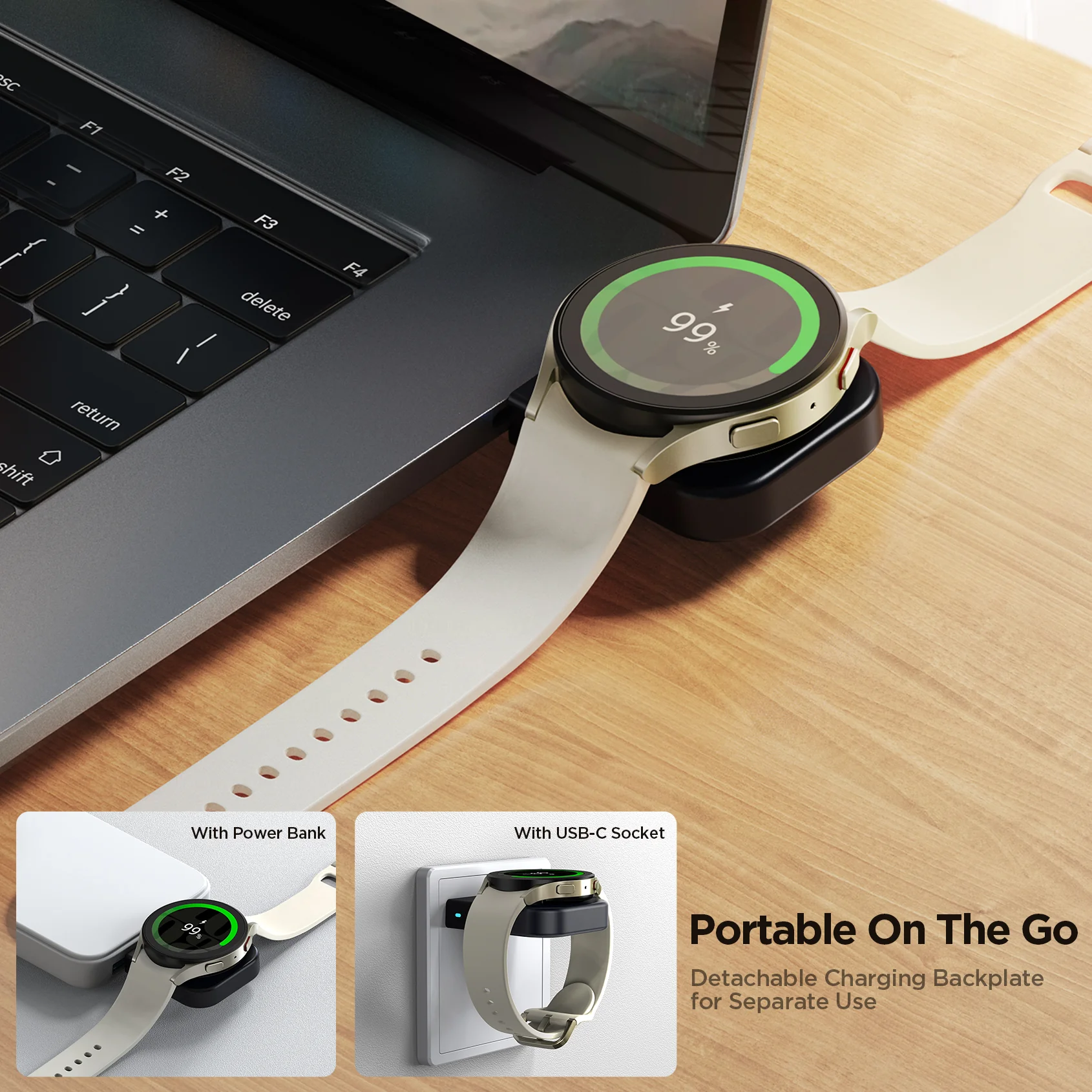 Wireless Charger Dock For Samsung Galaxy Watch With Type C Cable Black“ Premium Quality, Stylish & Durable Protective Case
