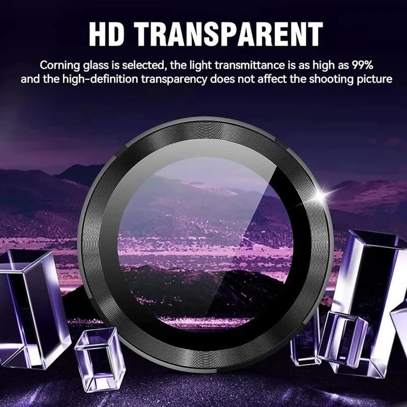 Camera Lens Protector For Samsung S26, S25 & s24 Ultra, Black, Clear Lens Glass