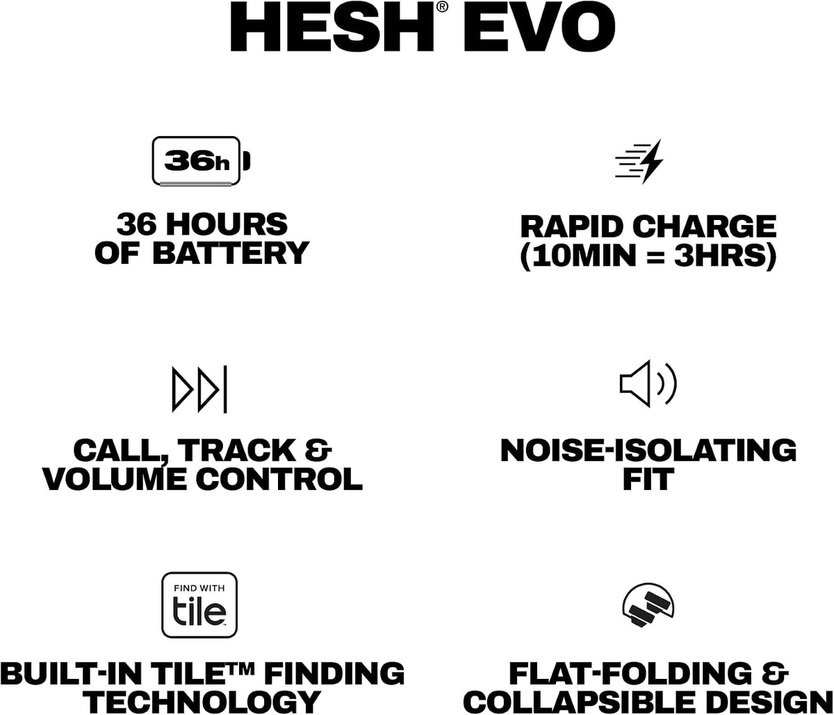 Skullcandy Hesh Evo Wireless Bluetooth Over-Ear Headphones – True Black