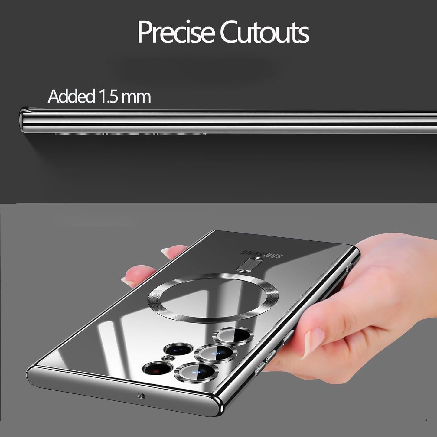 For Samsung Chrome Magnetic Case with Built-In Camera Lens Protection | Shockproof