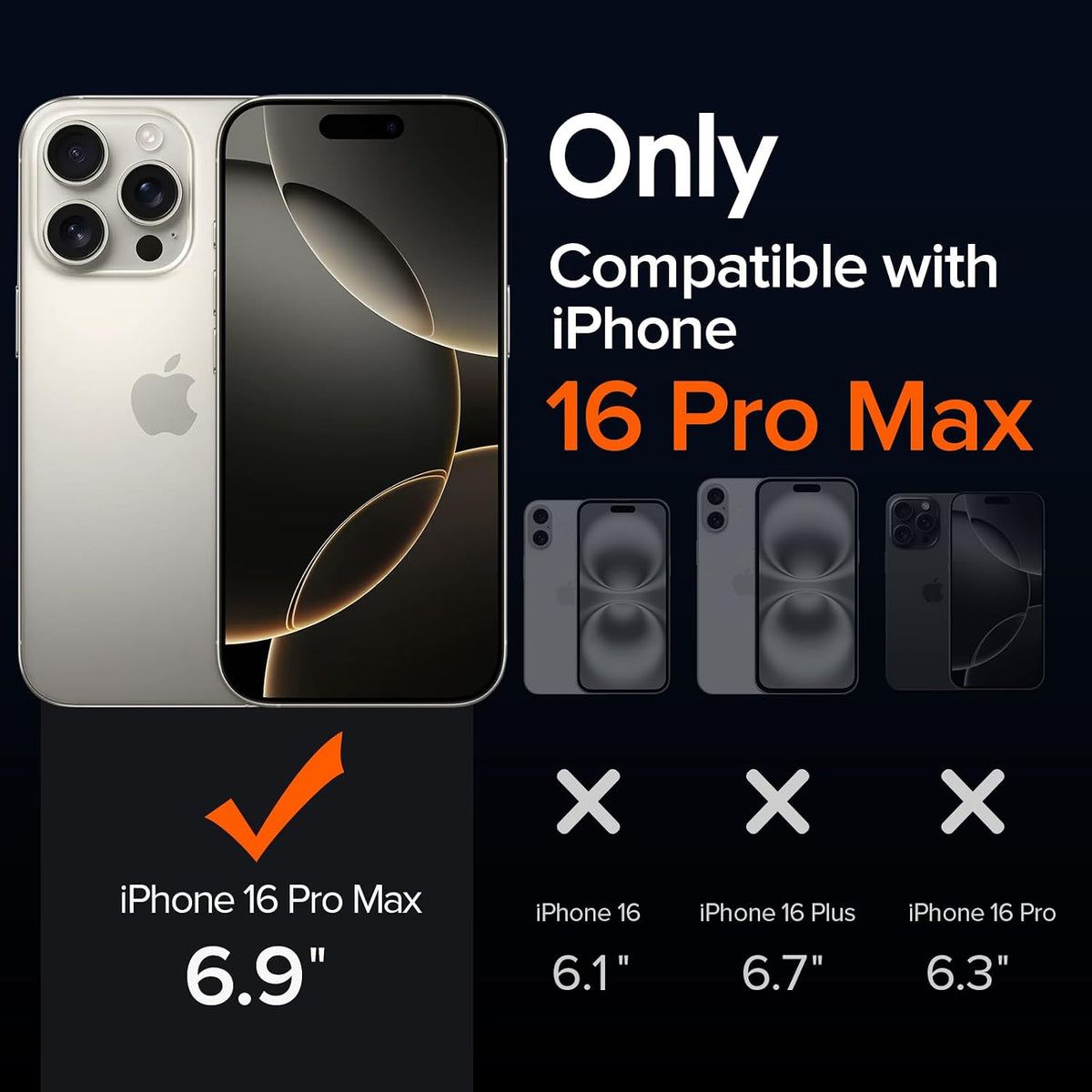 Clear Case Compatible with iPhone 16 Pro Max 6.9 inch, 1 Phone Case + 2 Tempered Glass Screen Protector, Non-Yellowing Military Shockproof Anti-Scratch Slim Phone Case Cover