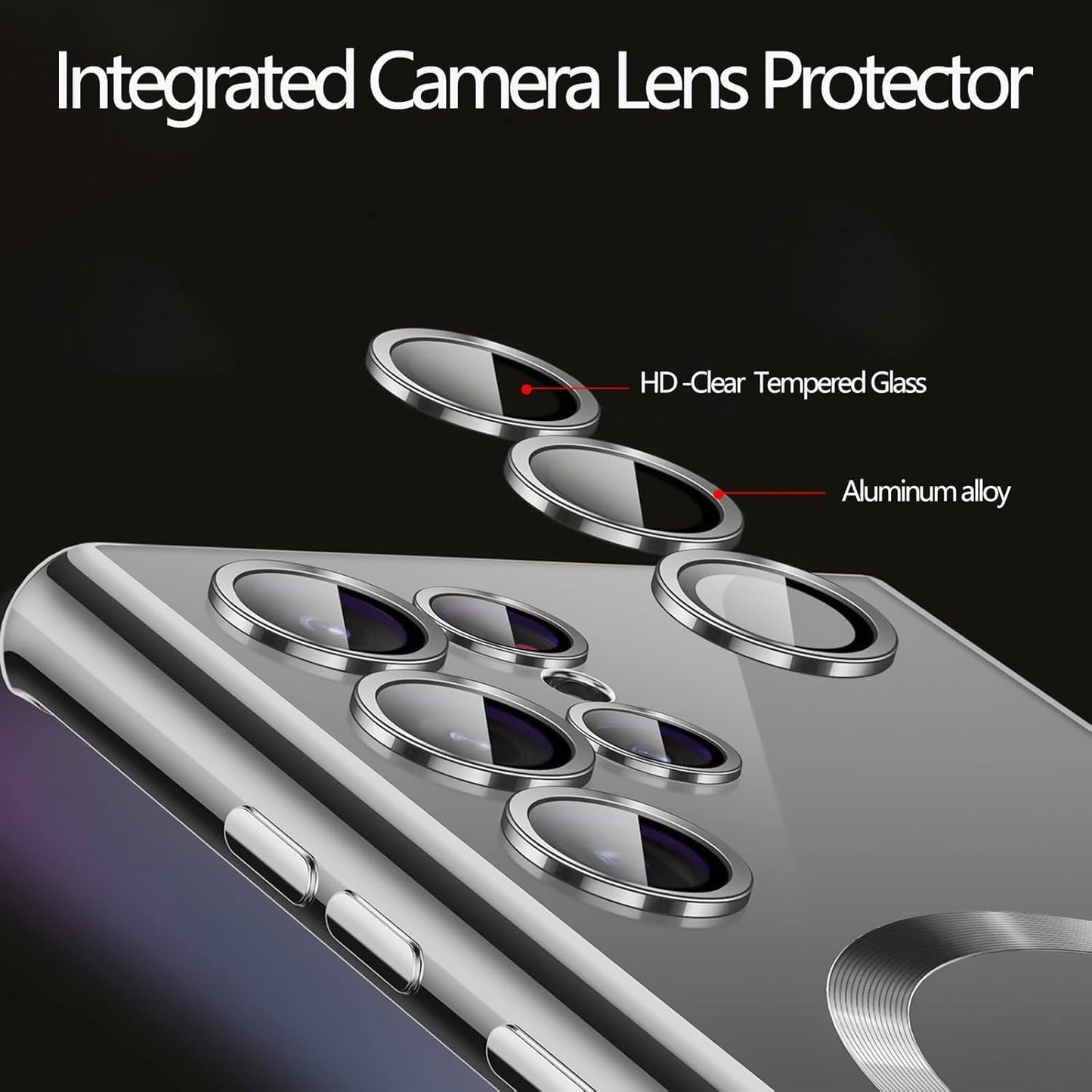 For Samsung Chrome Magnetic Case with Built-In Camera Lens Protection | Shockproof