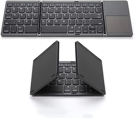 Portable Foldable Bluetooth Keyboard with Touchpad for Laptop Tablet Smartphone