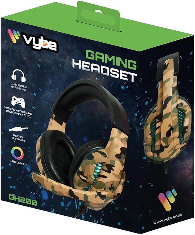 Camouflage Gaming Headset 3.5mm AUX Jack Wired Headphones Gamer Cool Game Headphone With Microphone  Built-In