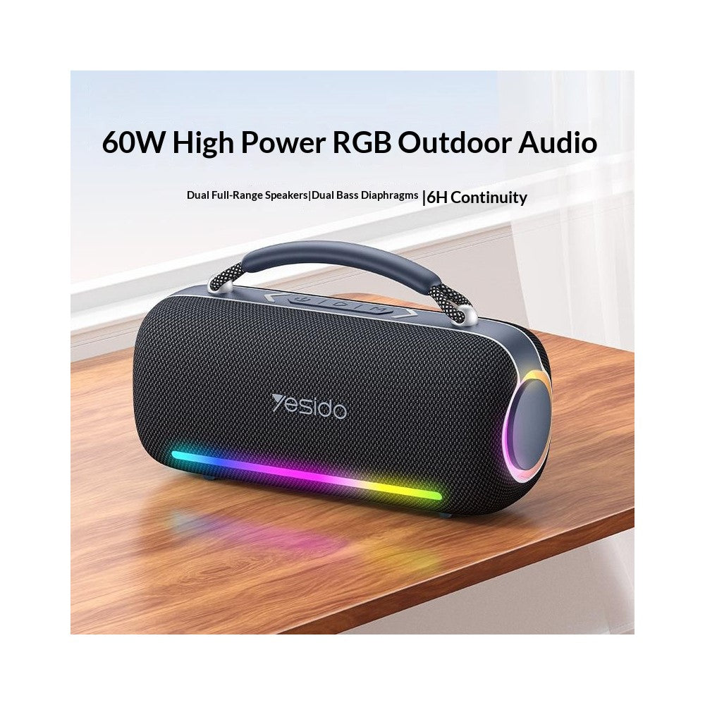 Yesido YSW43 60W Portable Bluetooth Speaker with RGB Lights | Best For Small Party