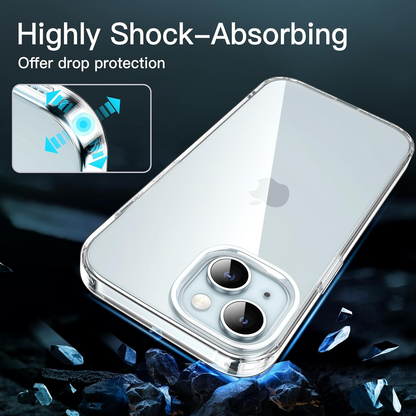JETech Case for iPhone 15 6.1-Inch, Soft TPU Transparent Slim Protective Phone Cover with Shock-Absorption, Support Wireless Charging (Clear)