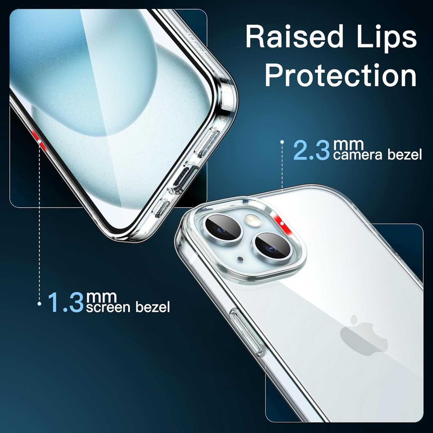 JETech Case for iPhone 15 6.1-Inch, Soft TPU Transparent Slim Protective Phone Cover with Shock-Absorption, Support Wireless Charging (Clear)