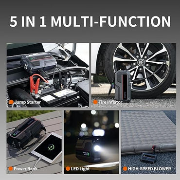 Portable Car Jump Starter Power Bank 6000mAh Emergency Battery Booster