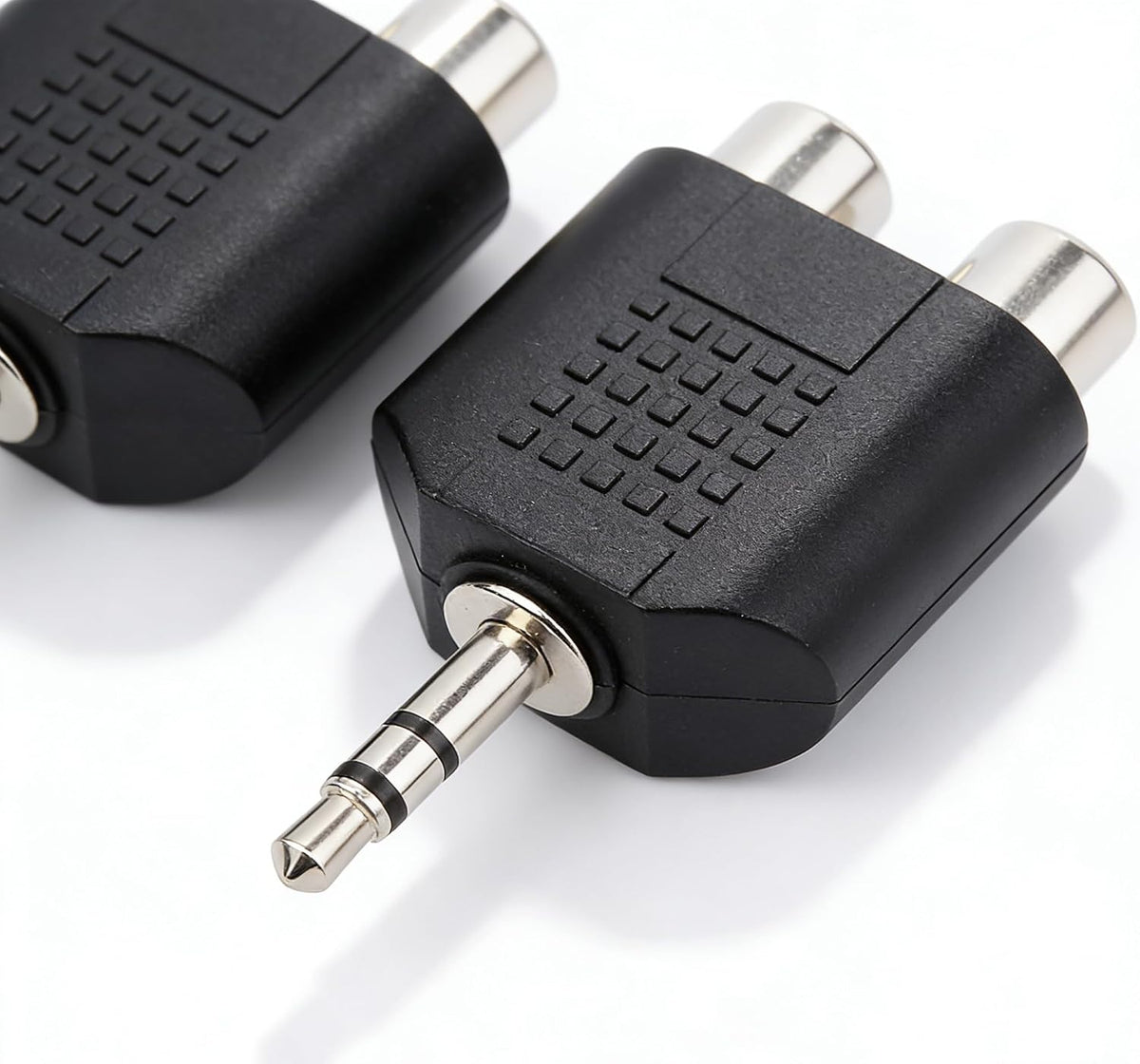 AUX 3.5mm to Dual RCA Adaptor | Male AUX to 2 Female RCA | Pack of 5 | Stereo Sound AUX-IN Headphones Mobile Phone PC to Amplifier Amp HiFi System Converter