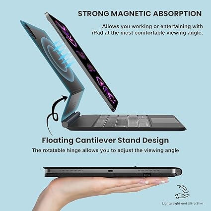 Magnetic Keyboard Case with LED Backlight for iPad Pro and iPad Air 11 Inch